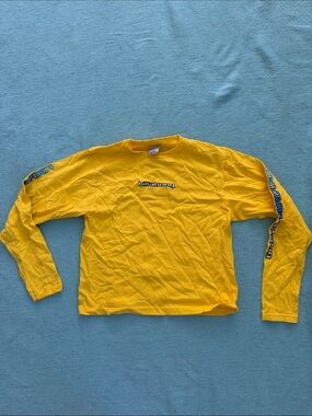 Billabong Yellow Long Sleeve Logo Tee with Sleeve Graphics